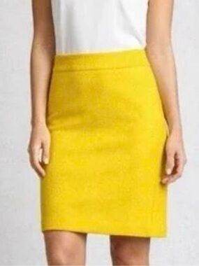 J.CREW THE PENCIL SKIRT YELLOW GOLD WOOL SKIRT